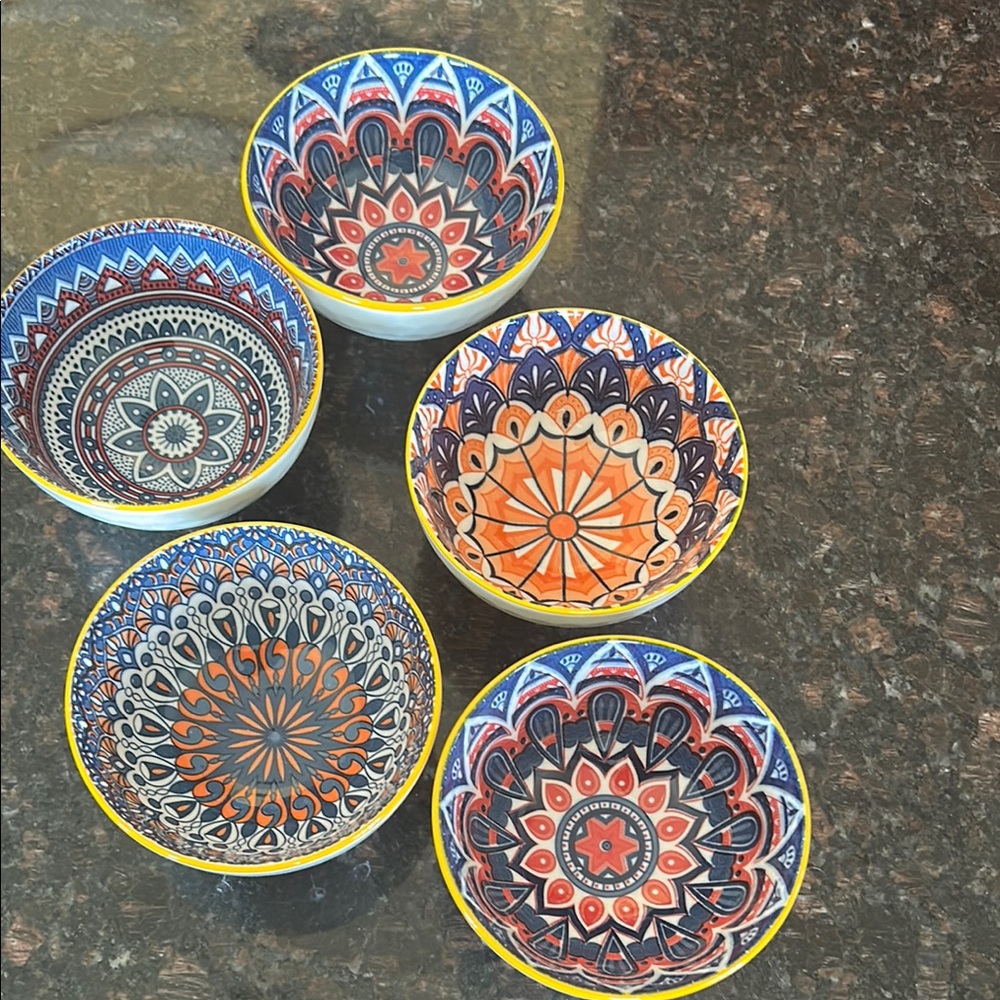 Vibrant Blue and Orange Ceramic Art Piece